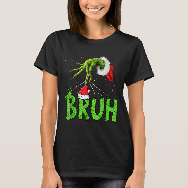 Bruh Christmas Kids Teens Boys Funny Christmas Hum T-Shirt (Front)