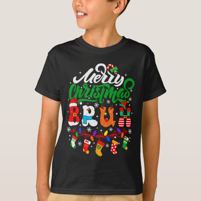 Bruh Christmas Kids Teens Boys Funny Christmas Hum T-Shirt (Front)