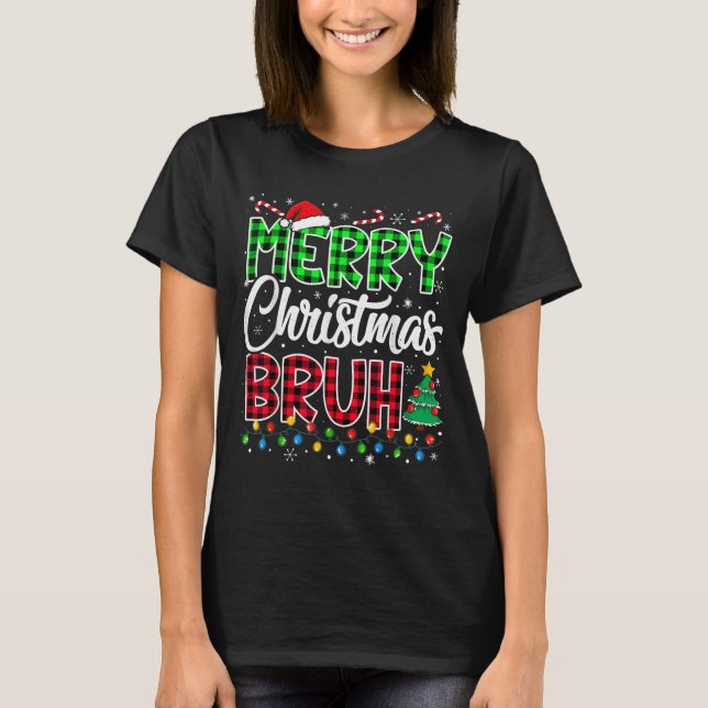 Bruh Christmas Kids Teens Boys Funny Christmas Hum T-Shirt (Front)
