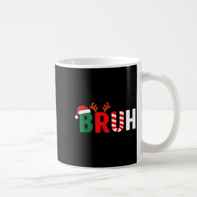 Bruh Christmas Kids Xmas Teens Boys Funny Christma Coffee Mug (Right)