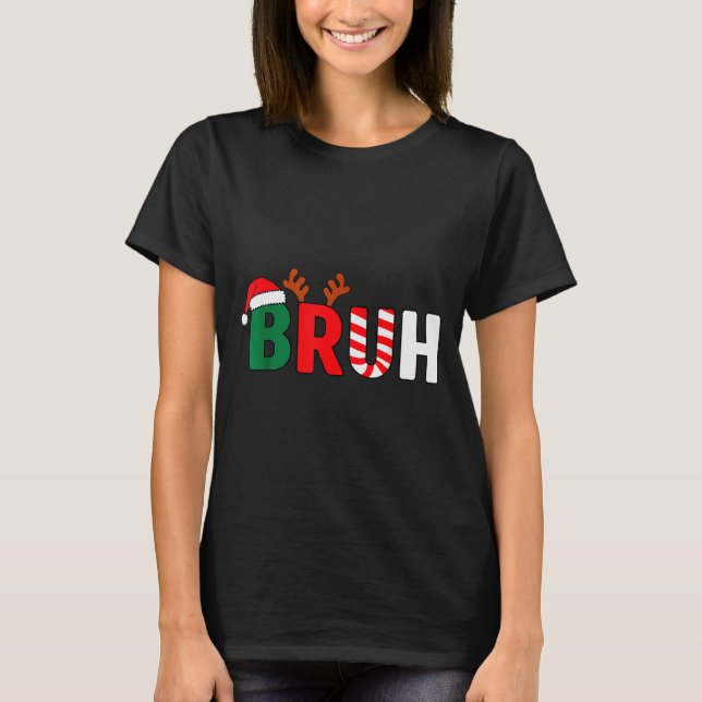 Bruh Christmas Kids Xmas Teens Boys Funny Christma T-Shirt (Front)