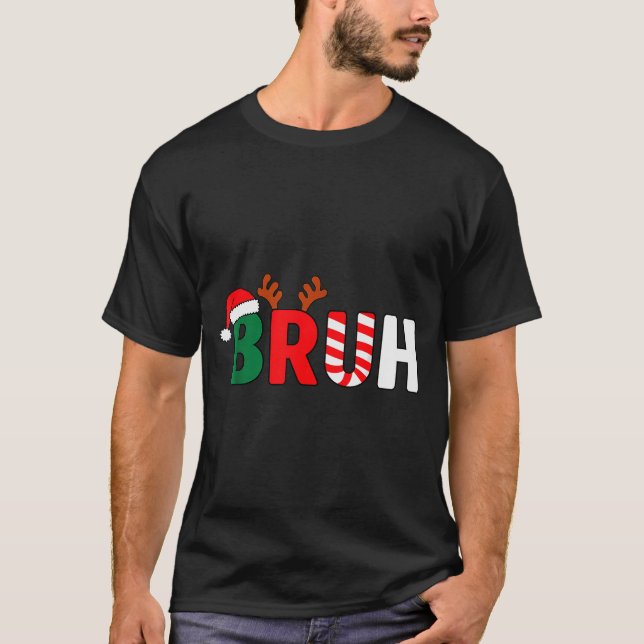 Bruh Christmas Kids Xmas Teens Boys Funny Christma T-Shirt (Front)