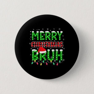 Bruh Christmas Red Plaid Teens Boys Kids Xmas Paja 6 Cm Round Badge