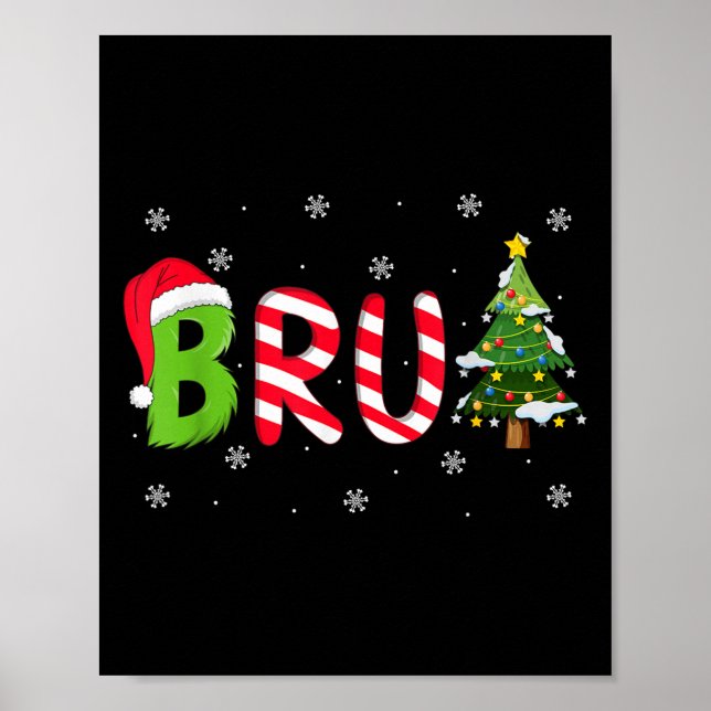 Bruh Christmas Saying Bro Funny Men Boys Bruh Meme Poster (Front)