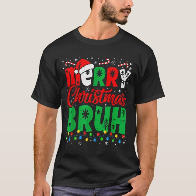 Bruh Christmas Shirt Kids Xmas Men Teen Boys Funny (Front)
