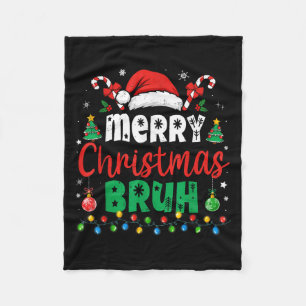 Bruh Christmas Shirt Kids Xmas Men Teen Boys Funny Fleece Blanket