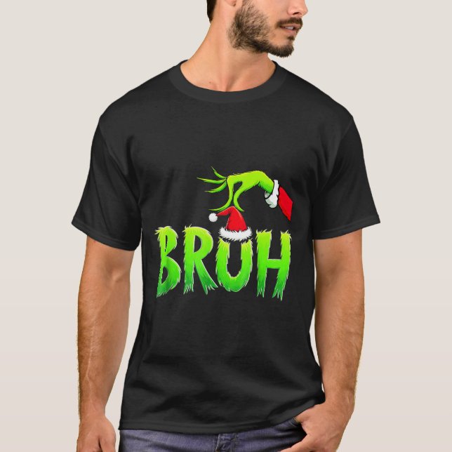 Bruh Christmas Shirt Kids Xmas Teens Boys Funny Ch (Front)