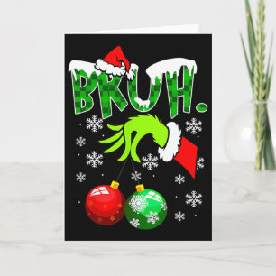Bruh Christmas Shirt Kids Xmas Teens Boys Funny Ch Card