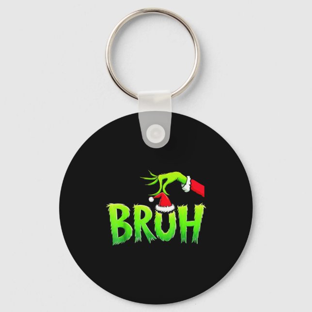 Bruh Christmas Shirt Kids Xmas Teens Boys Funny Ch Key Ring (Front)
