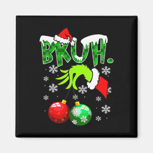 Bruh Christmas Shirt Kids Xmas Teens Boys Funny Ch Magnet