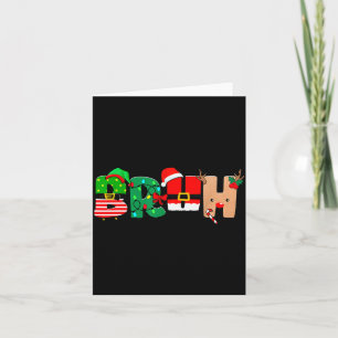 Bruh Christmas Tree Xmas Elf Santa Rudolph Pajamas Card