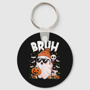 Bruh Cute Ghost Trick Or Treat Halloween Costume B Key Ring