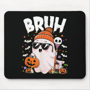 Bruh Cute Ghost Trick Or Treat Halloween Costume B Mouse Mat