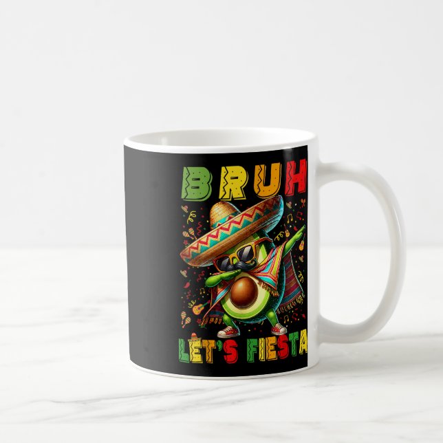 Bruh Dab Avocado Poncho Lets Fiesta Kids Boys Cinc Coffee Mug (Right)