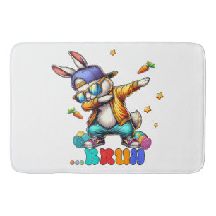 Bruh Dab Bunny Easter Funny Bath Mat