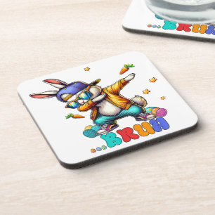 Bruh Dab Bunny Easter Funny Coaster