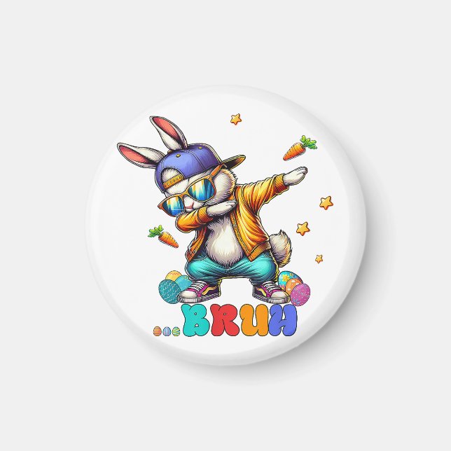 Bruh Dab Bunny Easter Funny Magnet (Front)