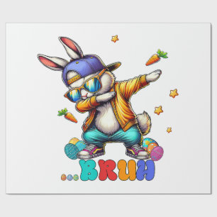 Bruh Dab Bunny Easter Funny Wrapping Paper
