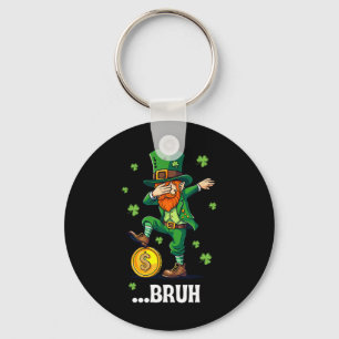 Bruh Dab Leprechaun Funny Kids Boys Mens St Patric Key Ring