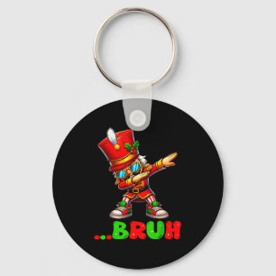 Bruh Dab Nutcracker Funny Kids Boys Mens Christmas Key Ring