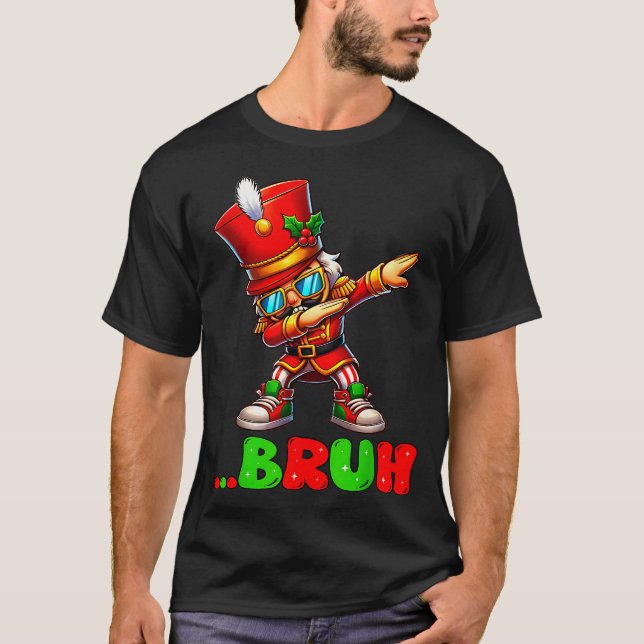 Bruh Dab Nutcracker Funny Kids Boys Mens Christmas T-Shirt (Front)