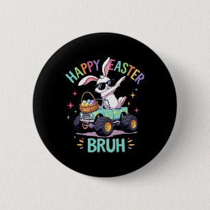 Bruh Dabbing Bunny Happy Easter Monster Truck Love 6 Cm Round Badge