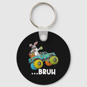 Bruh Dabbing Bunny Happy Easter Monster Truck Love Key Ring