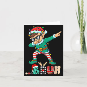 Bruh Dabbing Elf Funny Kids Boys Mens Christmas Ma Card
