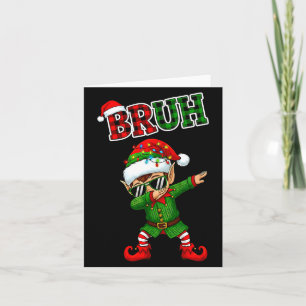 Bruh Dabbing Elf Funny Kids Years Pajamas Christma Card