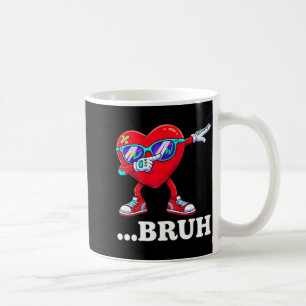 Bruh Dabbing Heart Funny Kids Boys Mens Valentine  Coffee Mug