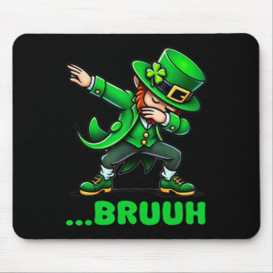 Bruh Dabbing Leprechaunn Funny St Patricks Day Ret Mouse Mat