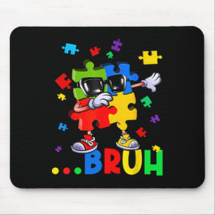 Bruh Dabbing Puzzle Autism Awareness Teens Boys Ki Mouse Mat