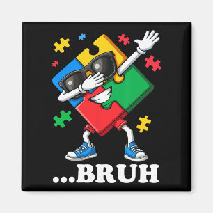 Bruh Dabbing Puzzle Funny Kids Boys Mens Autism Magnet