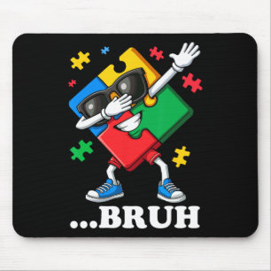 Bruh Dabbing Puzzle Funny Kids Boys Mens Autism Mouse Mat