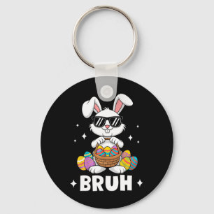 Bruh Dabbing Rabbit Bunny Happy Easter Day Egg Boy Key Ring