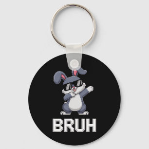Bruh Dabbing Rabbit Bunny Happy Easter Day Egg Boy Key Ring