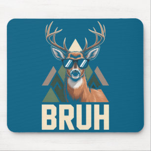Bruh Deer Funny Deer Hunting Camo Hat Youth Kids S Mouse Mat