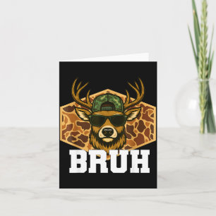 Bruh Deer Funny Deer Hunting Camo Hat Youth Teens Card