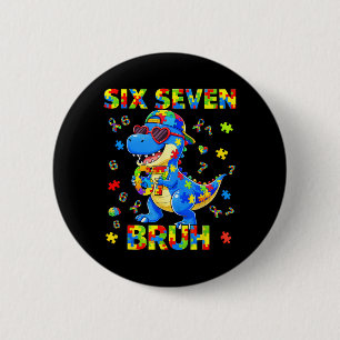 Bruh Dinosaur Puzzle Autistic Autism Awareness Men 6 Cm Round Badge