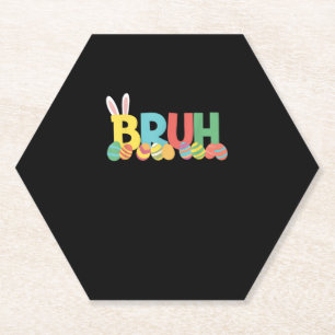 Bruh Easter Bunny Cute Meme For Kids _11 Paper Coaster
