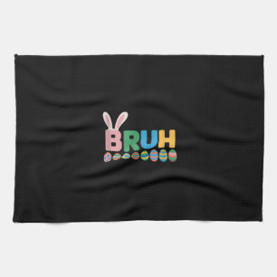 Bruh Easter Bunny Cute Meme For Kids _12 Tea Towel