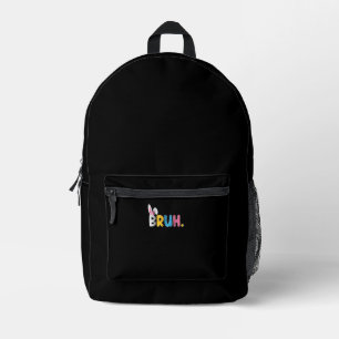 Bruh Easter Bunny Cute Meme For Kids _1 Printed Backpack