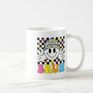 Bruh Easter Day Funny Bunny Eggs Groovy Smile Face Coffee Mug