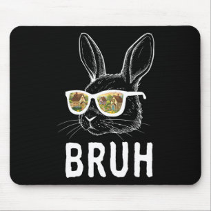 Bruh Easter Day Funny Rabbit Bunny Face Gles Easte Mouse Mat