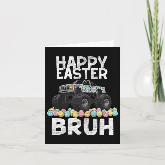 Bruh Easter Day Rabbit Bunny Happy Easter Monster  Card (Front)