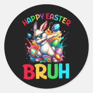 Bruh Easter Eggs Teens Boys Kids Easter Bunny East Classic Round Sticker