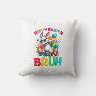 Bruh Easter Eggs Teens Boys Kids Easter Bunny East Cushion