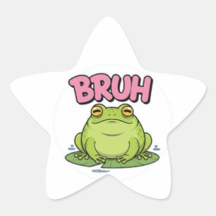 Bruh Frog Sticker Cute Unimpressed Frog Meme Kawai
