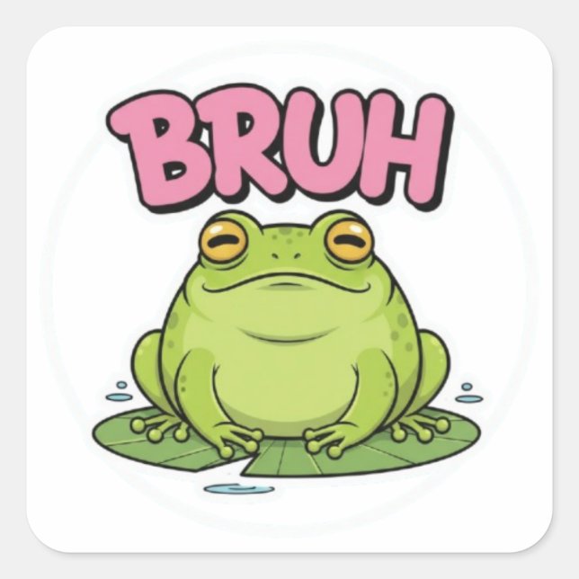 Bruh Frog Sticker Cute Unimpressed Frog Meme Kawai (Front)