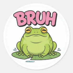 Bruh Frog Sticker Cute Unimpressed Frog Meme Kawai